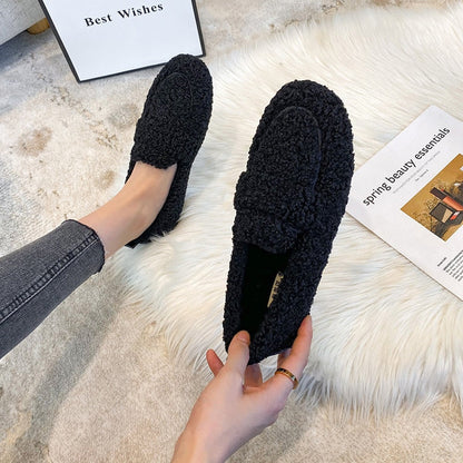 LD | Knusse loafers van imitatiebont