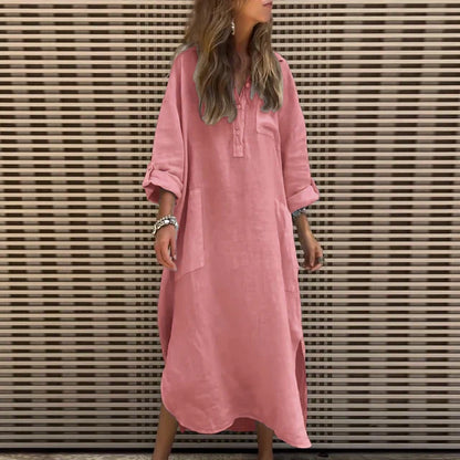 LD Casual maxi-jurk van katoenmix