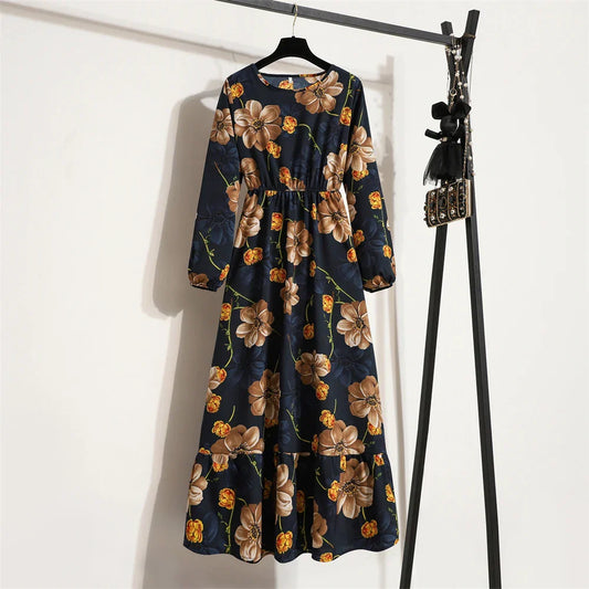 LD | lente zomer bohemian maxi jurk met bloemenprint
