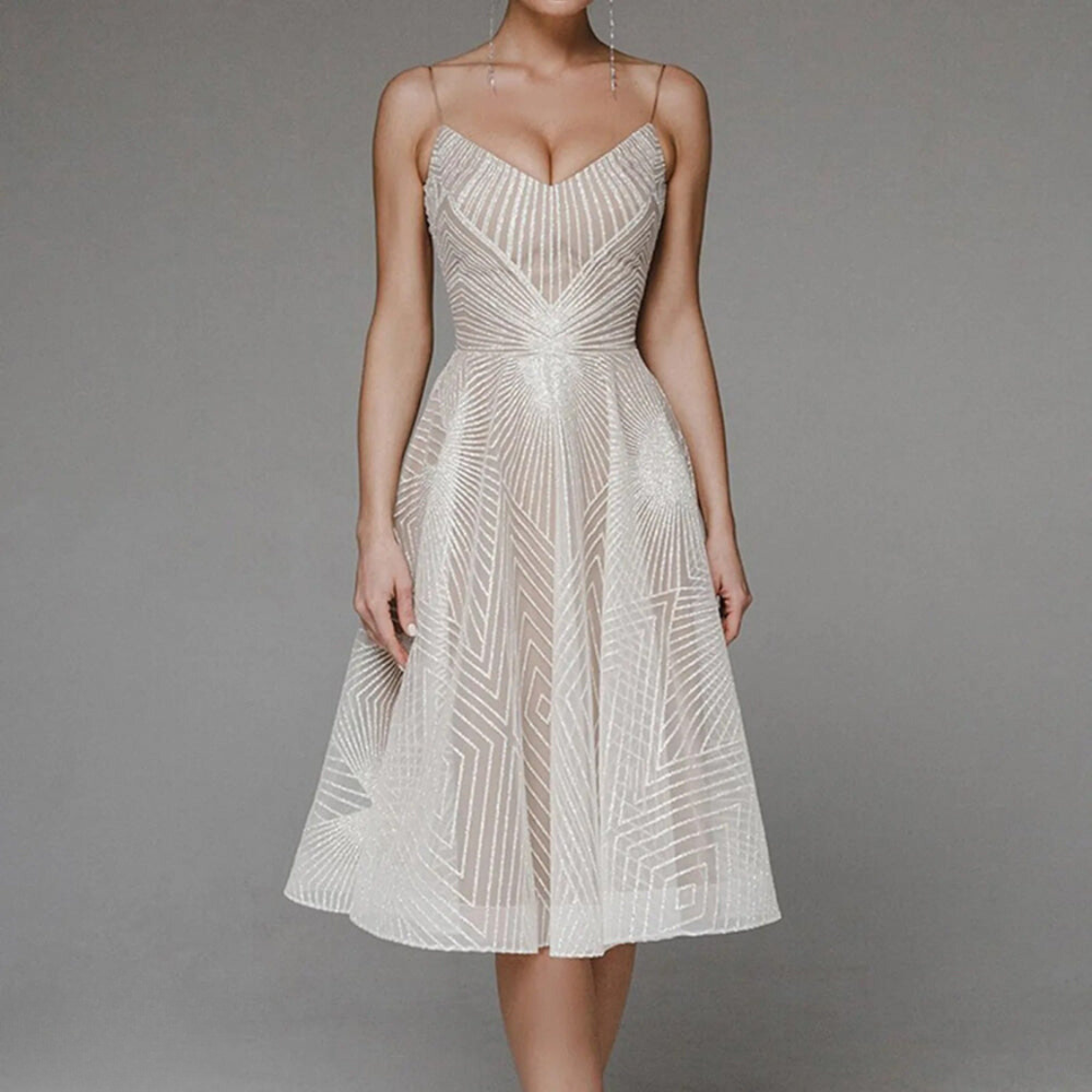 LD | Elegante midi-jurk met print