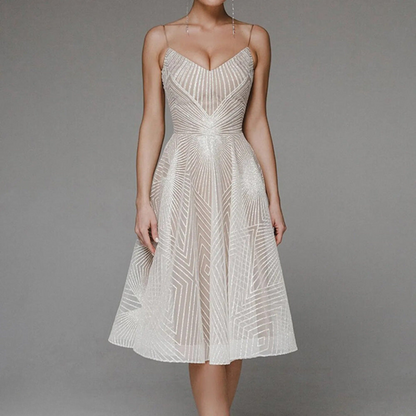 LD | Elegante midi-jurk met print