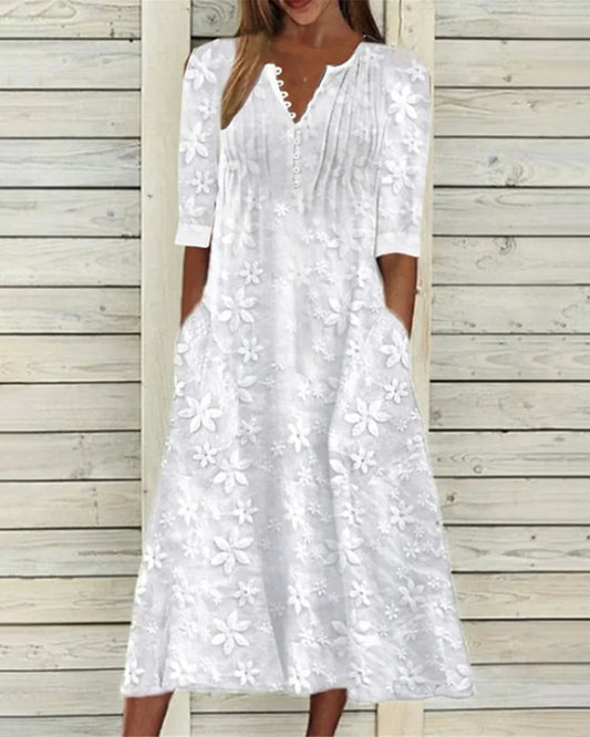LD | Elegant - Katoenmix met bloemmotief - Perfect voor lente en zomer