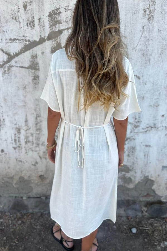 LD | Bohemian Linnen Losse Midi Jurk
