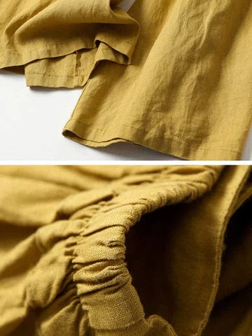 LD | Wijde pantalon van katoen en linnen