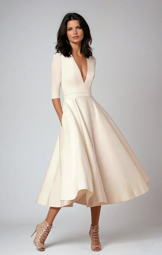 LD | elegante midi-jurk met vintagelook voor dames