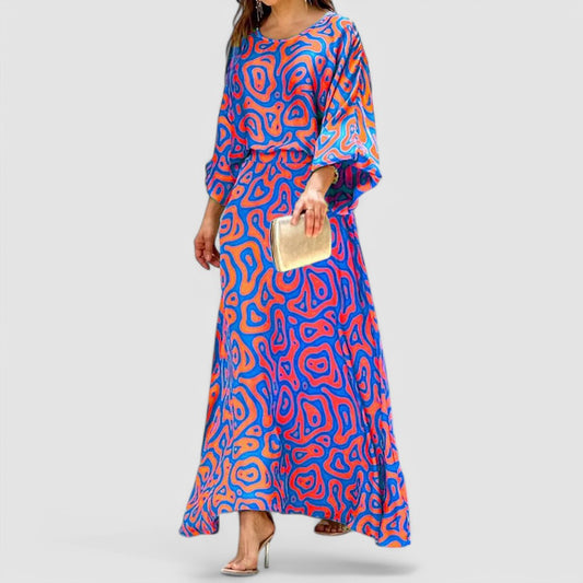 LD Abstracte print maxi jurk
