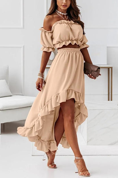 LD | Off-the-shoulder midi-jurk pak