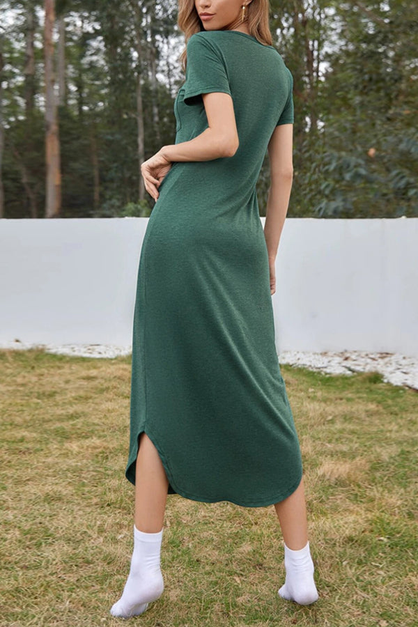 LD Sexy Fashion Strand Jurk Onregelmatige Hem Midi Jurk