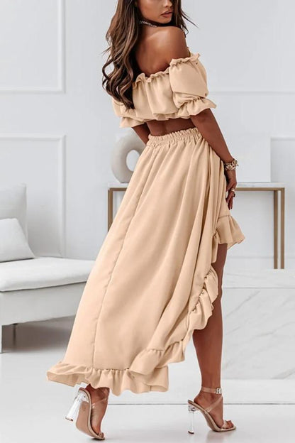 LD | Off-the-shoulder midi-jurk pak