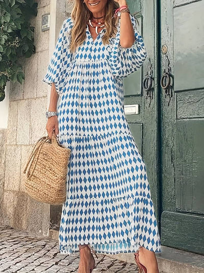 LD | Losse boho maxi jurk met bloemenprint