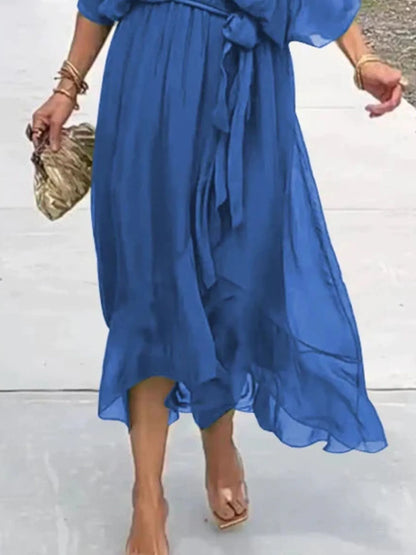 LD Full Size Soepel vallende Midi-jurk met fladdermouwen Plus Size