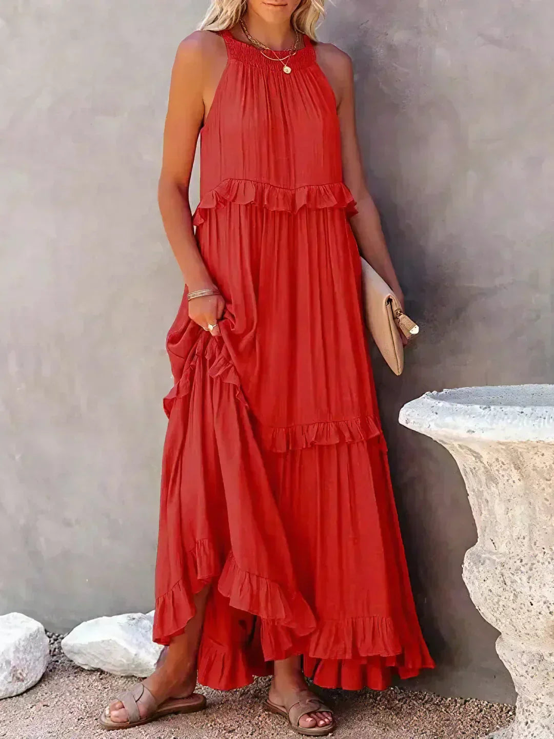 LD | Effortless Ruffle Maxi Dress