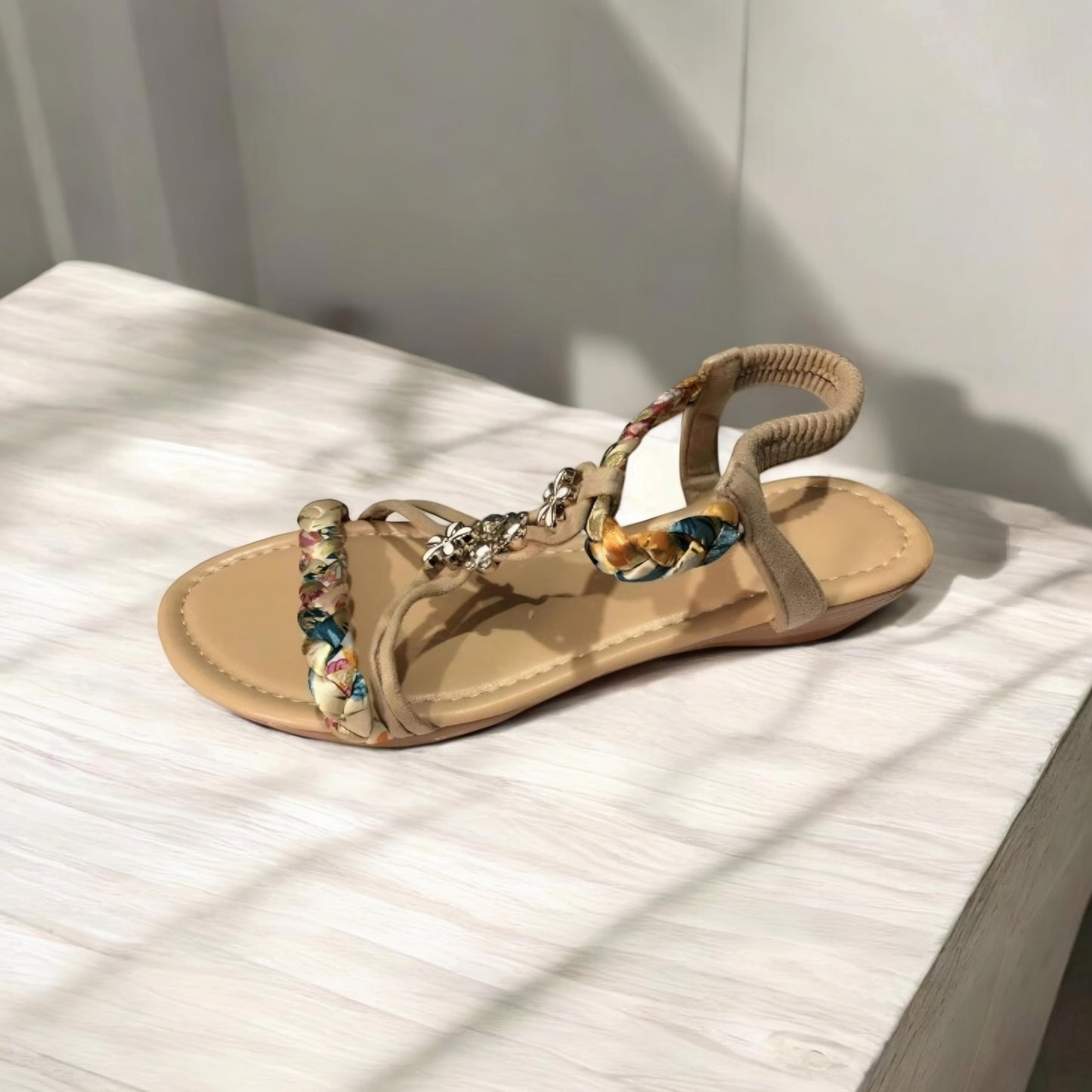 LD Gevlochten platte sandalen