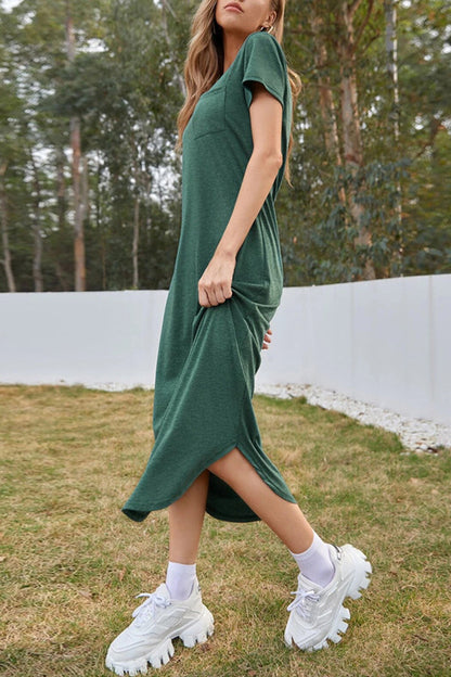 LD Sexy Fashion Strand Jurk Onregelmatige Hem Midi Jurk