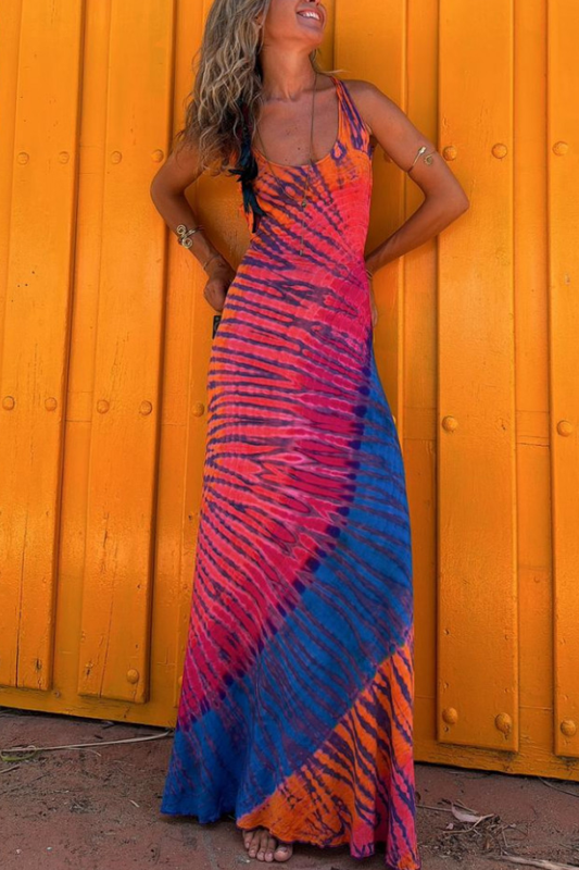 LD | stretch maxi jurk met gekruiste rug