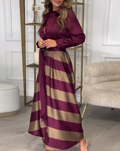 LD | Elegante gestreepte maxi jurk