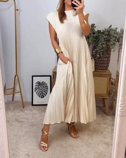 LD | Elegante geplooide maxi jurk