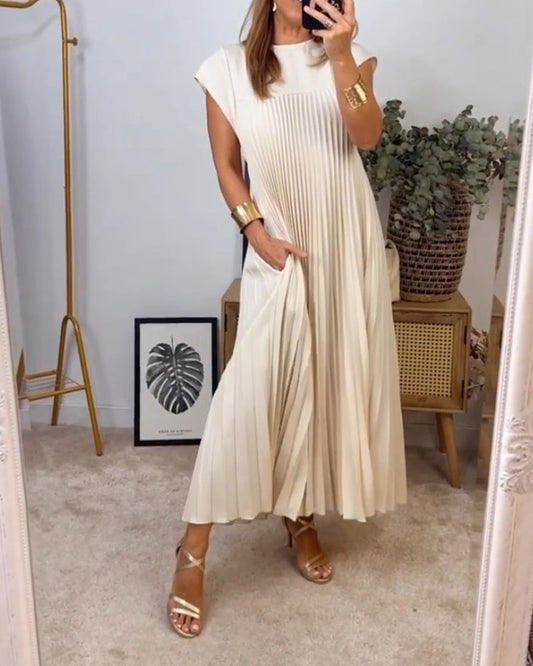 LD | Elegante geplooide maxi jurk