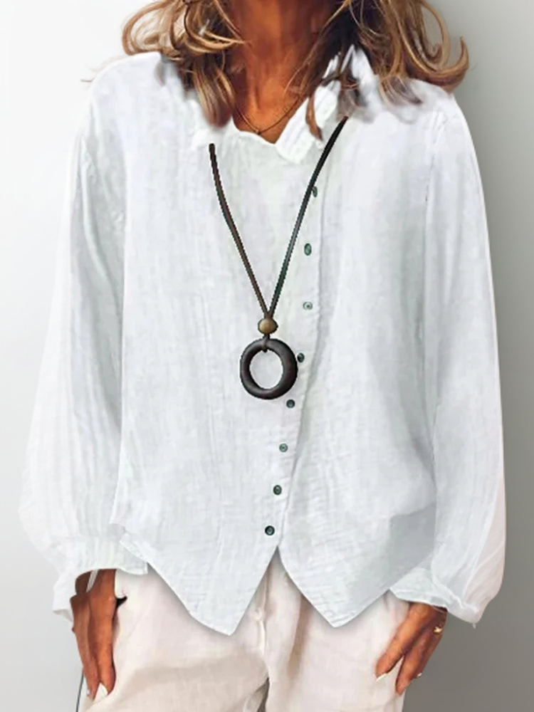 LD | Olivia┃Het shirt met lange mouwen en knopen