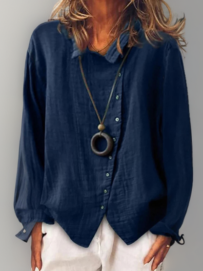 LD | Olivia┃Het shirt met lange mouwen en knopen