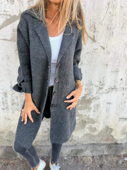 LD | Teni™ Lange, casual, elegante jas met praktische zakken