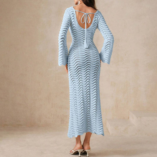 LD | elegante gehaakte midi-jurk voor vrouwen