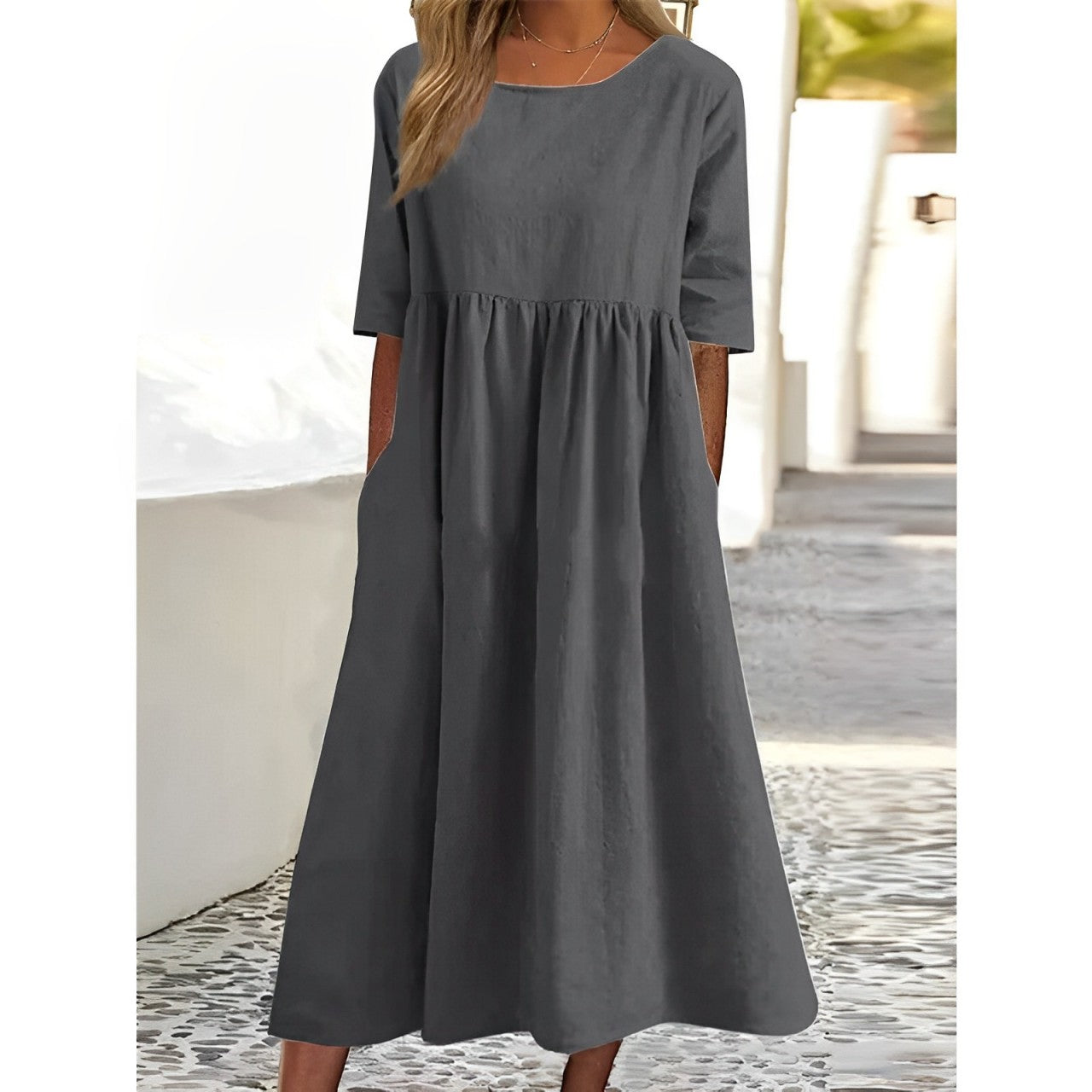 LD | Effen midi-jurk