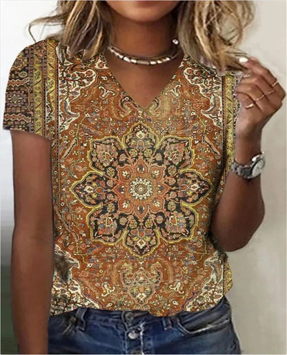 LD | V-hals shirt in vintage stijl