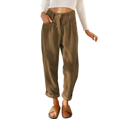 LD | Broek met hoge taille en wijde pijpen