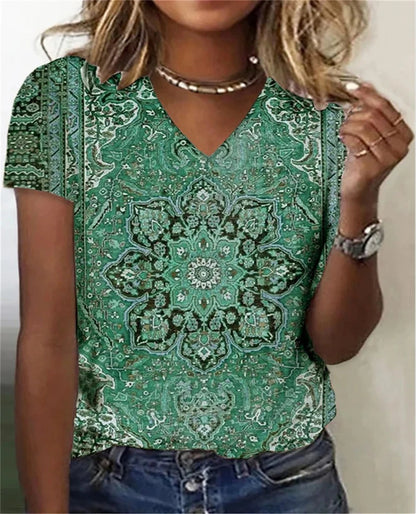 LD | V-hals shirt in vintage stijl