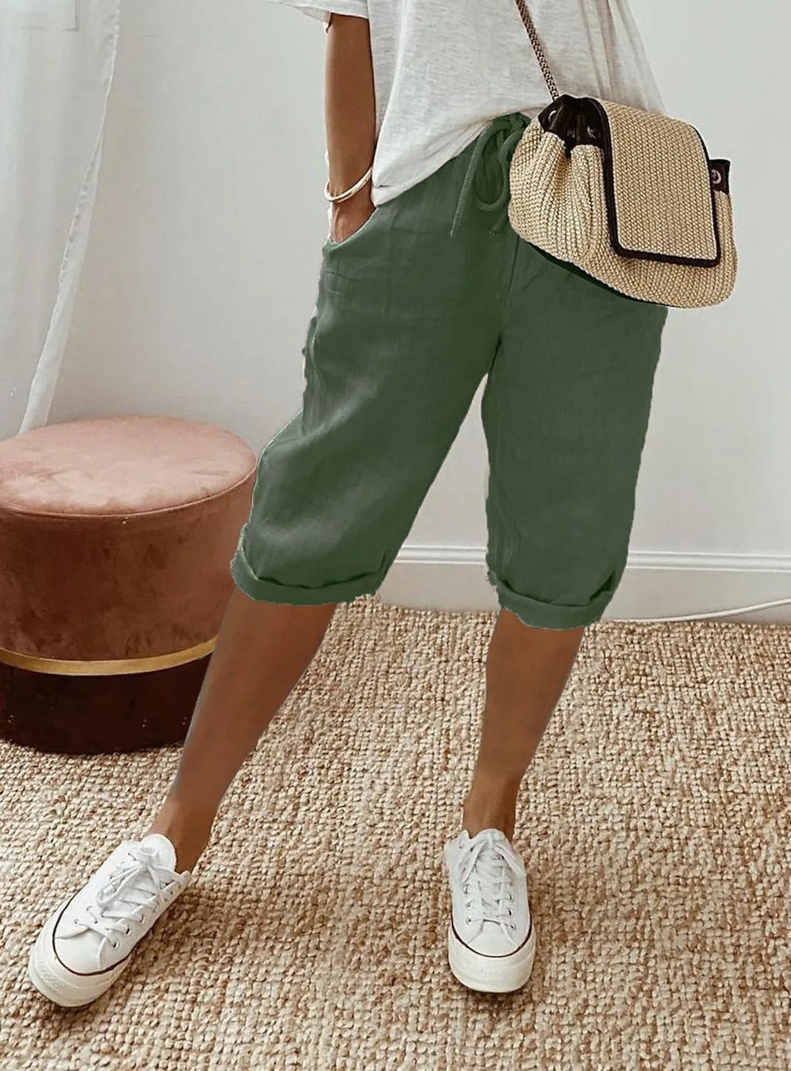 LD | Opgerolde string shorts