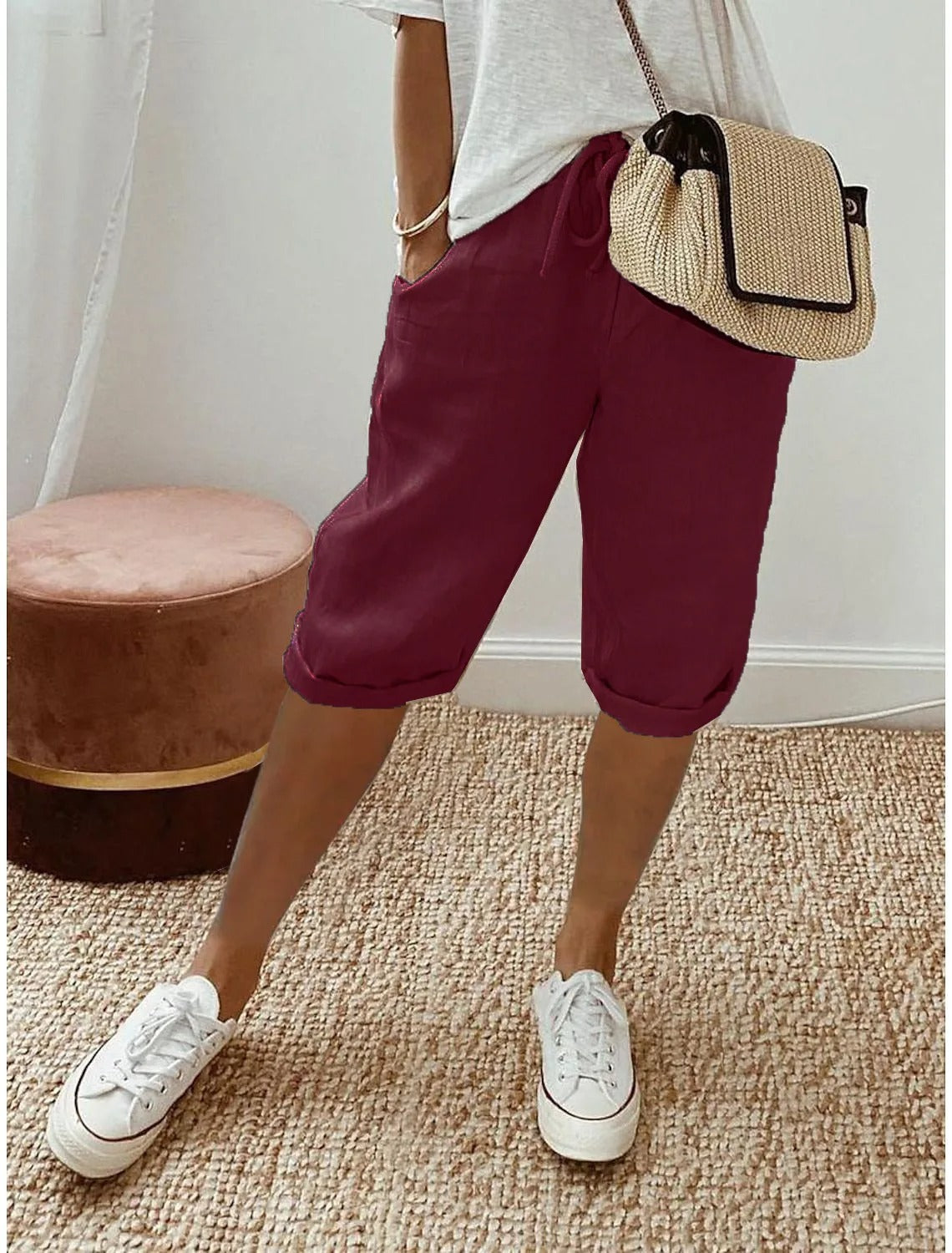 LD | Opgerolde string shorts