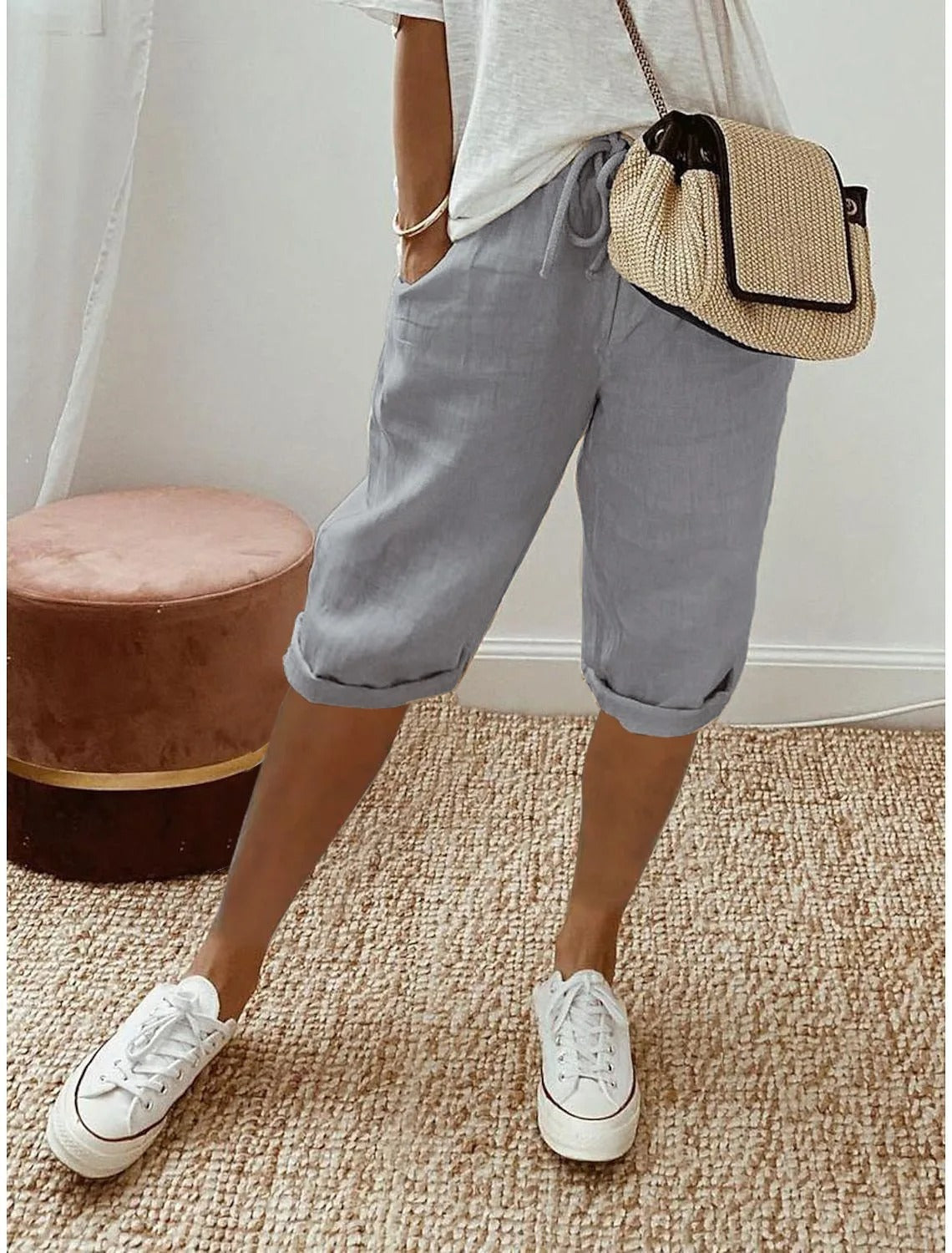 LD | Opgerolde string shorts