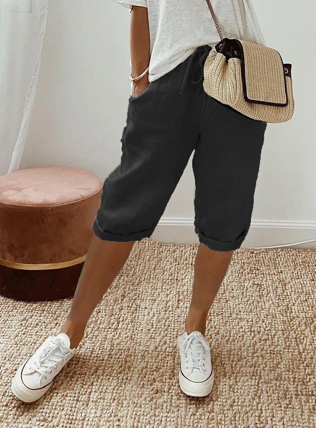 LD | Opgerolde string shorts