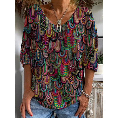 LD | V-hals shirt in vintage stijl