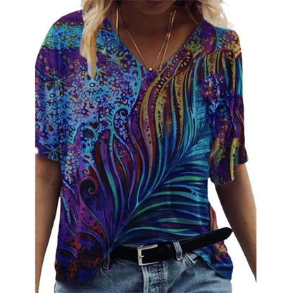 LD | V-hals shirt in vintage stijl