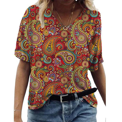 LD | V-hals shirt in vintage stijl