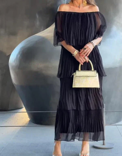 LD | Elegante lange chiffon jurk voor taarten