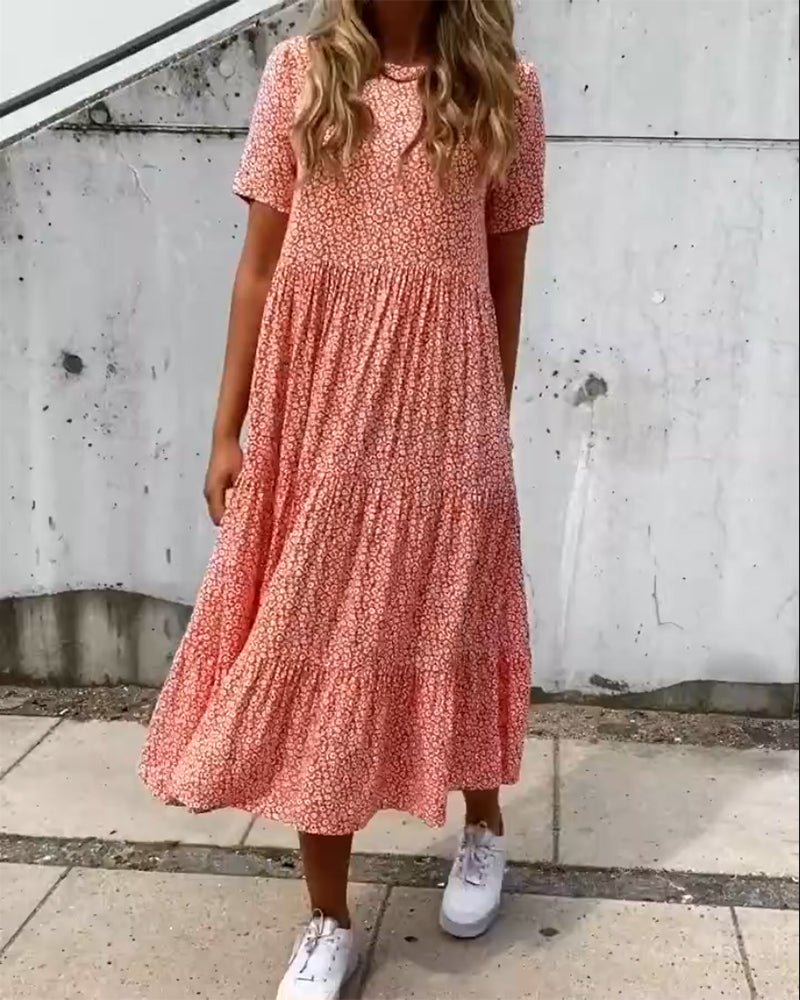 LD | Mira | Gebloemde midi-jurk