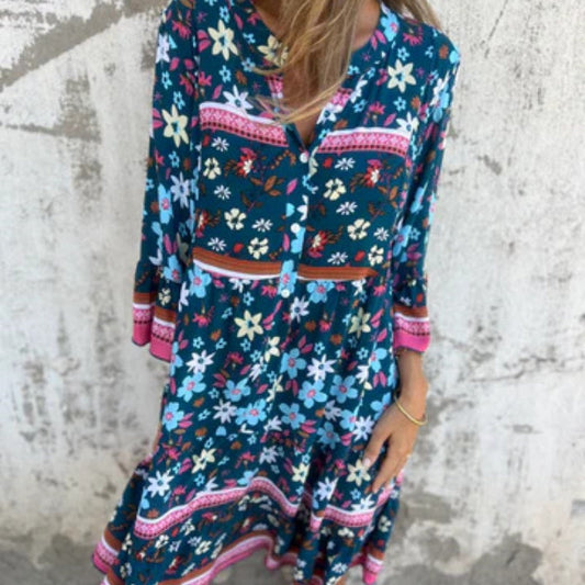 LD Luxe Bloemen Maxi Jurk