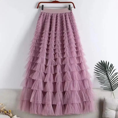 LD | Maxi rok met ruches en tule