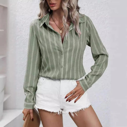 LD | Vintage en gestreepte button-up blouse